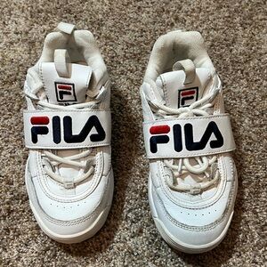 Fila Disruptor Applique Shoes Youth Size 2 White Sneakers  3XM00703-125